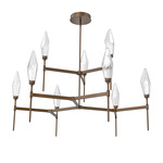 Rock Crystal Chandelier - Flat Bronze / Chilled Clear
