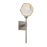 Gem Stem Wall Sconce - Metallic Beige Silver / Amber