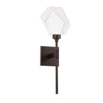 Gem Stem Wall Sconce - Flat Bronze / Clear