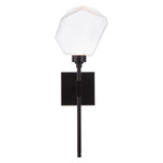 Gem Stem Wall Sconce - Matte Black / Clear