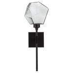 Gem Stem Wall Sconce - Matte Black / Smoke