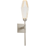 Aalto Belvedere Wall Sconce - Metallic Beige Silver / Optic Ribbed Amber