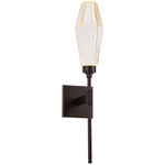 Aalto Belvedere Wall Sconce - Flat Bronze / Optic Ribbed Amber