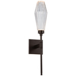 Aalto Belvedere Wall Sconce - Flat Bronze / Optic Ribbed Clear