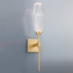 Aalto Belvedere Wall Sconce - Gilded Brass / Optic Ribbed Clear