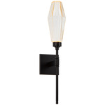 Aalto Belvedere Wall Sconce - Matte Black / Optic Ribbed Amber