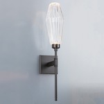 Aalto Belvedere Wall Sconce - Matte Black / Optic Ribbed Clear