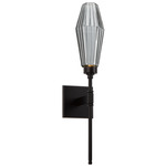 Aalto Belvedere Wall Sconce - Matte Black / Optic Ribbed Smoke