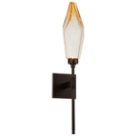 Rock Crystal Wall Sconce - Flat Bronze / Chilled Amber