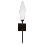 Rock Crystal Wall Sconce - Flat Bronze / Chilled Smoke