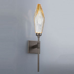 Rock Crystal Wall Sconce - Matte Black / Chilled Amber