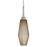 Aalto Single Pendant - Metallic Beige Silver / Optic Ribbed Bronze