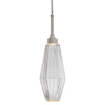 Aalto Single Pendant - Metallic Beige Silver / Optic Ribbed Clear