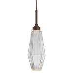 Aalto Single Pendant - Flat Bronze / Optic Ribbed Clear