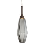 Aalto Single Pendant - Flat Bronze / Optic Ribbed Smoke