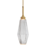 Aalto Single Pendant - Gilded Brass / Optic Ribbed Clear