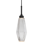 Aalto Single Pendant - Matte Black / Optic Ribbed Clear