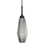 Aalto Single Pendant - Matte Black / Optic Ribbed Smoke