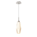 Aalto Single Pendant - Metallic Beige Silver / Optic Ribbed Amber