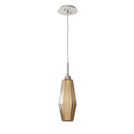 Aalto Single Pendant - Metallic Beige Silver / Optic Ribbed Bronze