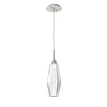 Aalto Single Pendant - Metallic Beige Silver / Optic Ribbed Clear