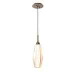 Aalto Single Pendant - Flat Bronze / Optic Ribbed Amber