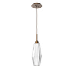 Aalto Single Pendant - Flat Bronze / Optic Ribbed Clear