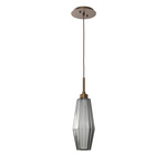 Aalto Single Pendant - Flat Bronze / Optic Ribbed Smoke