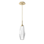 Aalto Single Pendant - Gilded Brass / Optic Ribbed Clear