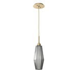 Aalto Single Pendant - Gilded Brass / Optic Ribbed Smoke