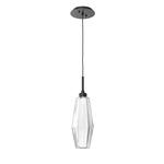 Aalto Single Pendant - Matte Black / Optic Ribbed Clear