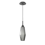 Aalto Single Pendant - Matte Black / Optic Ribbed Smoke