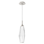 Aalto Single Pendant - Metallic Beige Silver / Optic Ribbed Clear