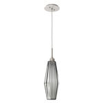 Aalto Single Pendant - Metallic Beige Silver / Optic Ribbed Smoke