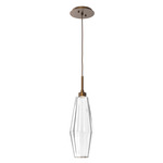 Aalto Pendant - Flat Bronze / Optic Ribbed Clear