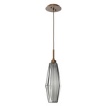 Aalto Single Pendant - Flat Bronze / Optic Ribbed Smoke