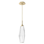 Aalto Single Pendant - Gilded Brass / Optic Ribbed Clear