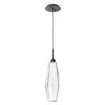 Aalto Single Pendant - Matte Black / Optic Ribbed Clear