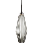 Aalto Single Pendant - Matte Black / Optic Ribbed Smoke