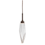 Rock Crystal Pendant - Flat Bronze / Chilled Clear