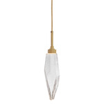 Rock Crystal Pendant - Gilded Brass / Chilled Clear