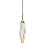 Rock Crystal Single Pendant - Heritage Brass / Chilled Amber