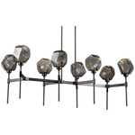 Gem Belvedere Linear Chandelier - Matte Black / Smoke