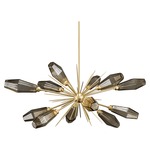 Aalto Oval Starburst Chandelier - Gilded Brass / Optic Ribbed Bronze