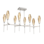 Aalto Linear Belvedere Chandelier - Beige Silver / Optic Ribbed Bronze