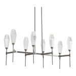 Aalto Linear Belvedere Chandelier - Beige Silver / Optic Ribbed Clear