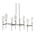 Aalto Linear 2700K Belvedere Chandelier - Metallic Beige Silver / Optic Ribbed Clear