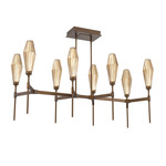 Aalto Linear 2700K Belvedere Chandelier - Flat Bronze / Optic Ribbed Bronze