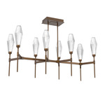 Aalto Linear Belvedere Chandelier - Flat Bronze / Optic Ribbed Clear