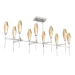 Aalto Linear 2700K Belvedere Chandelier - Metallic Beige Silver / Optic Ribbed Bronze